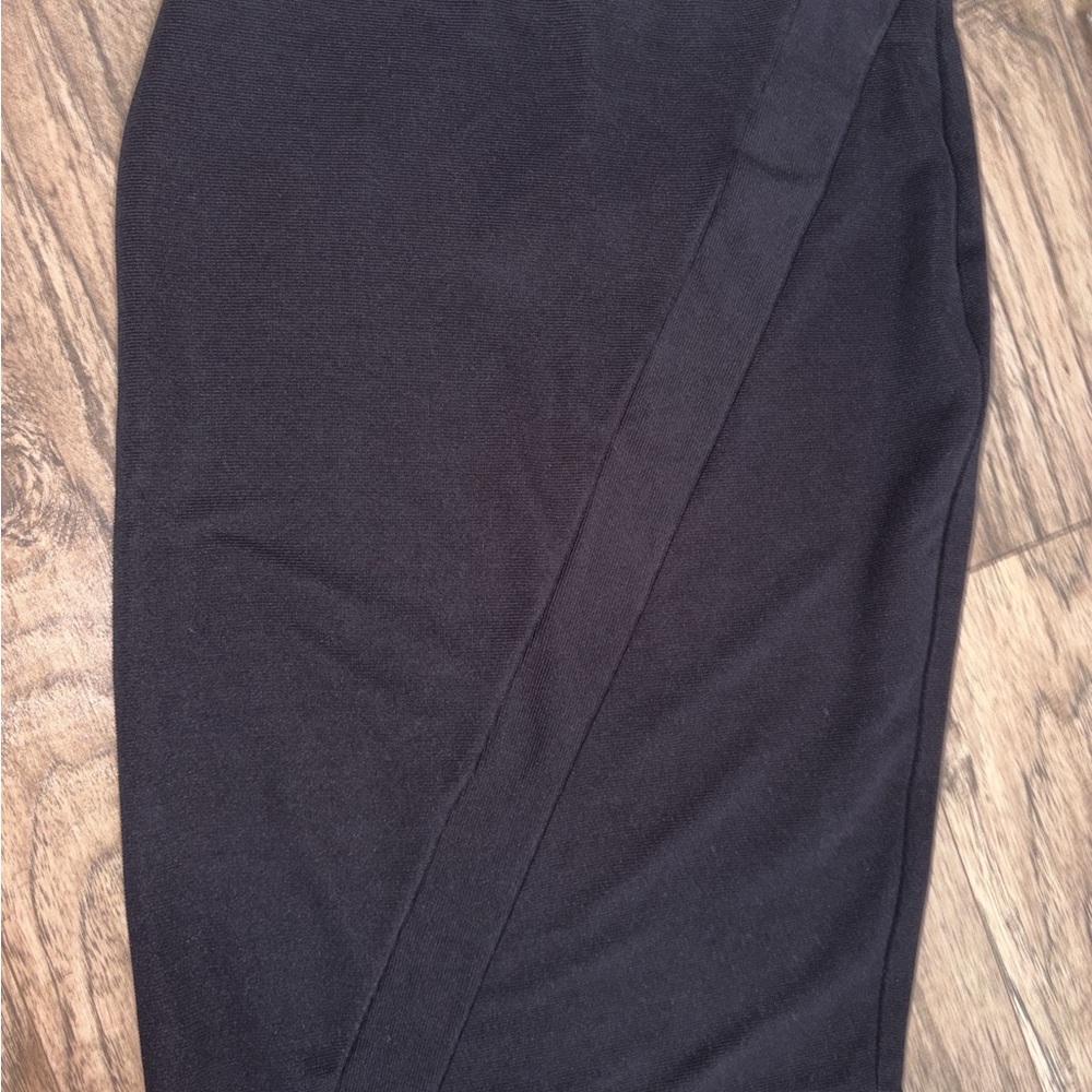 Zara Black Wrap-Detail Pencil Skirt